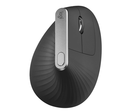 Mouse ergonômico Logitech MX Vertical grafite visto de frente
